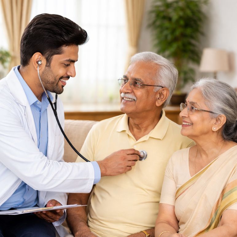 Doctor at home in Delhi