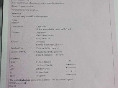 Ultrasound Scan report